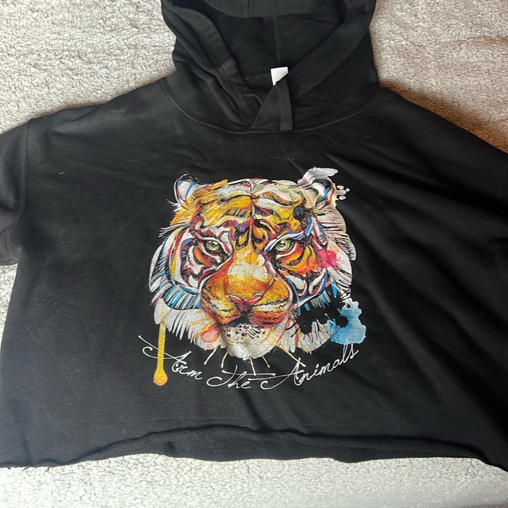 Arm The Animals Brand Crop Hopdie Tiger Rainbow